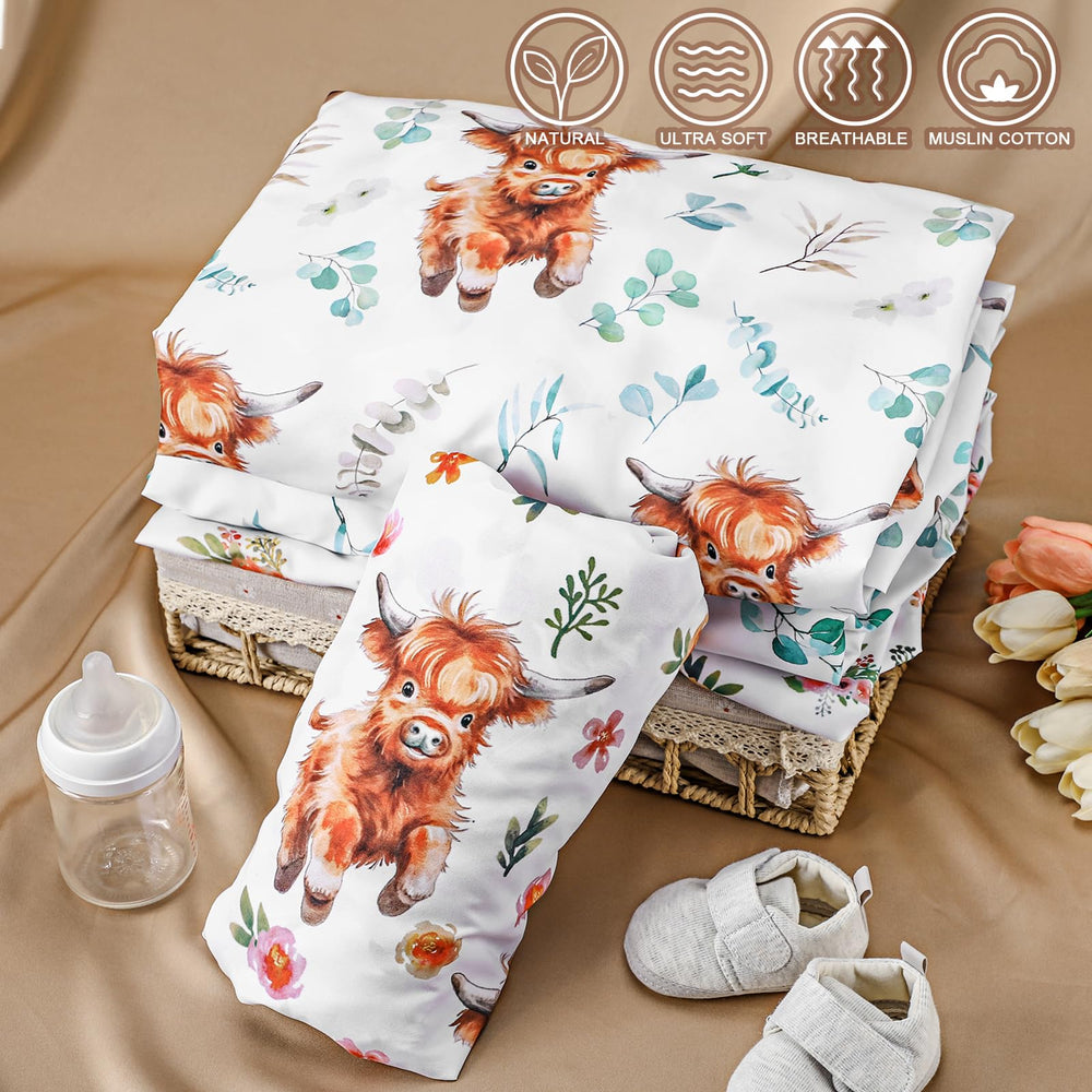 Croknit floral boho pattern changing pad cover enhances nursery style while being practical.