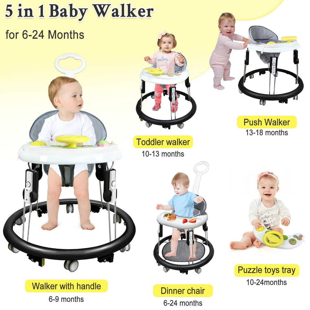 CROSDE spacious activity area on walker supports independent exploration.