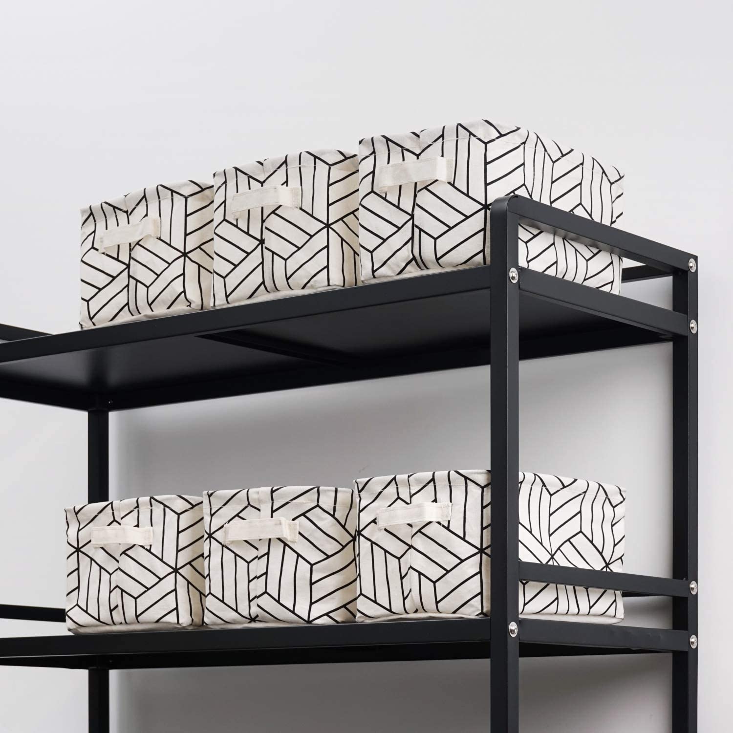 CROWNED storage basket double-handles side view for easy transport.