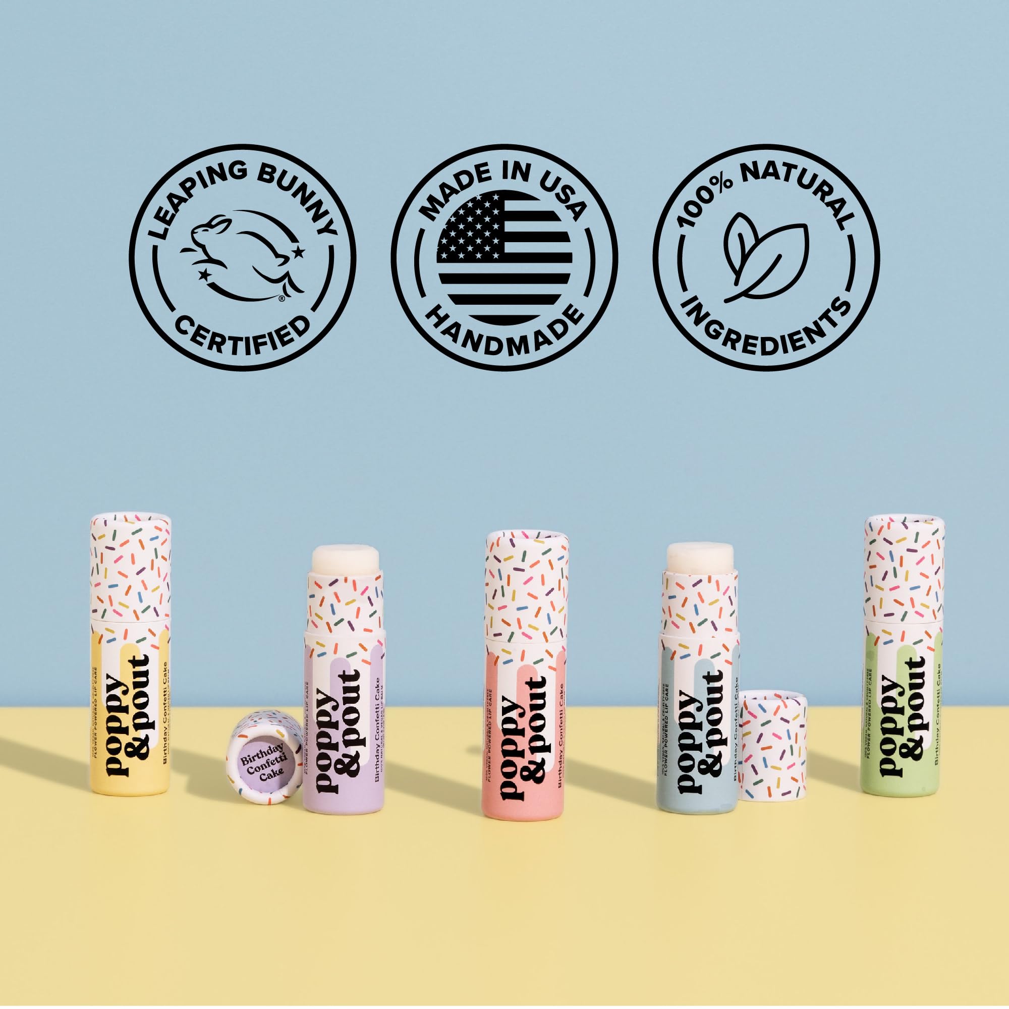 Cruelty-free Poppy & Pout formula with Leaping Bunny certification.