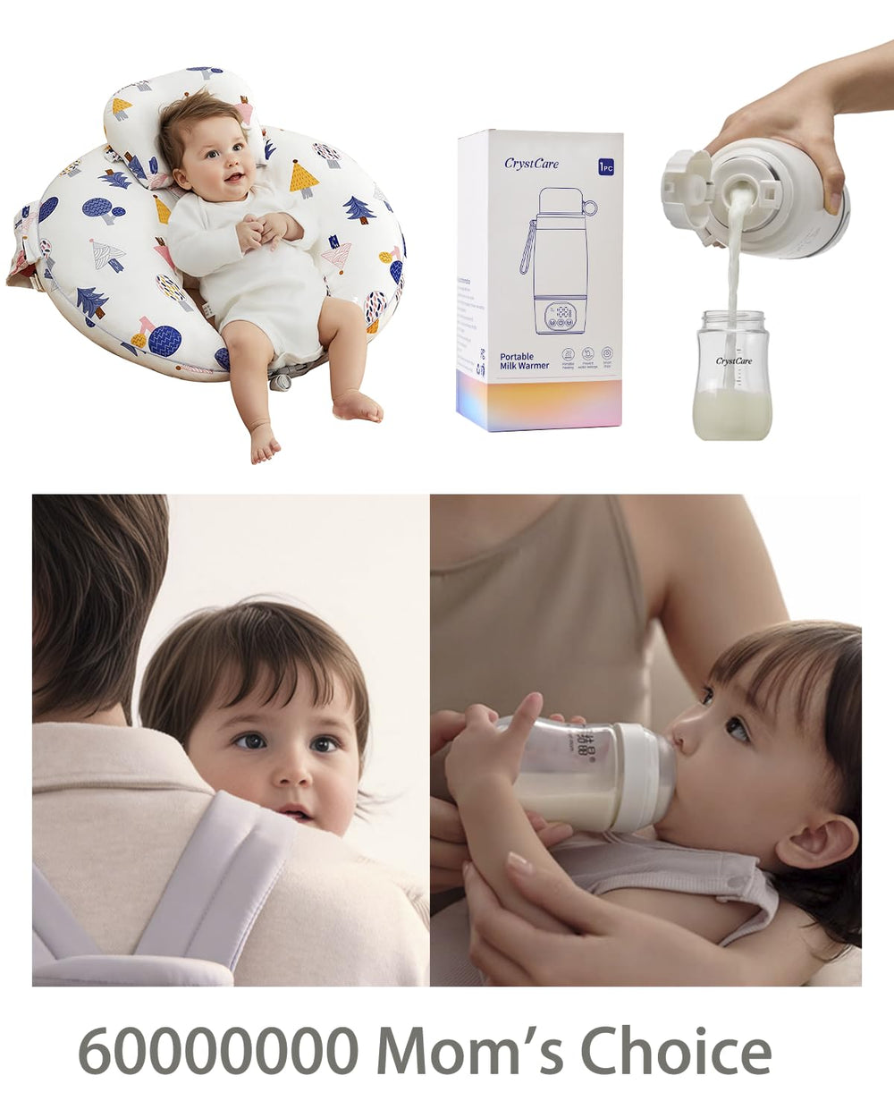 CrystCare fast-heating milk warmer reduces wait time for nighttime feeds.