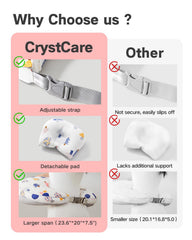 CrystCare nursing pillow for tummy time offers gentle support and stability.