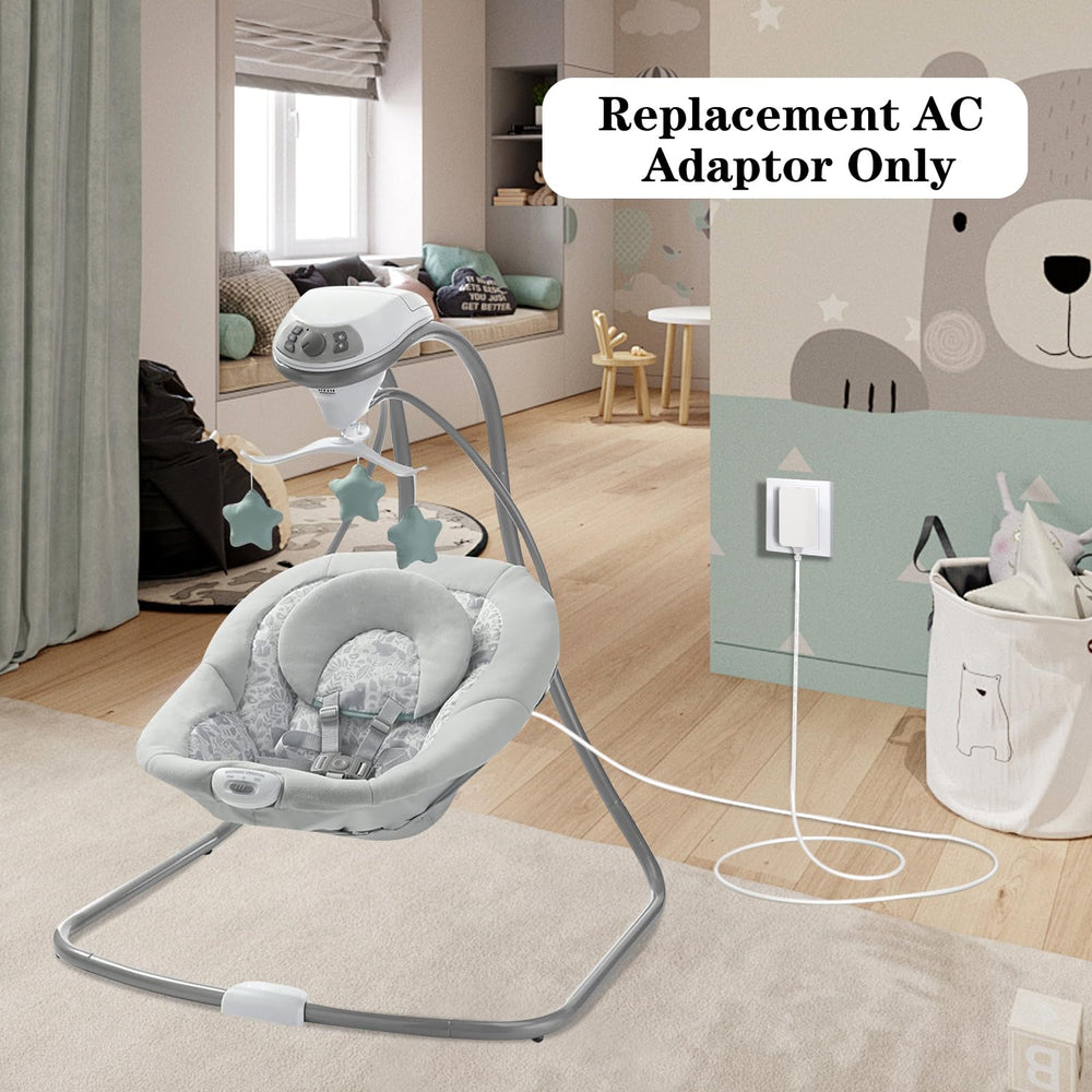 CSDWELL 5V swing cord compatibility shows broad swing support for uninterrupted playtime.