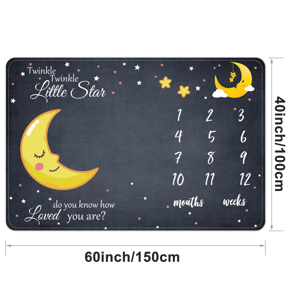 CSFOTO Baby Milestone Blanket month photo prop for memory albums.