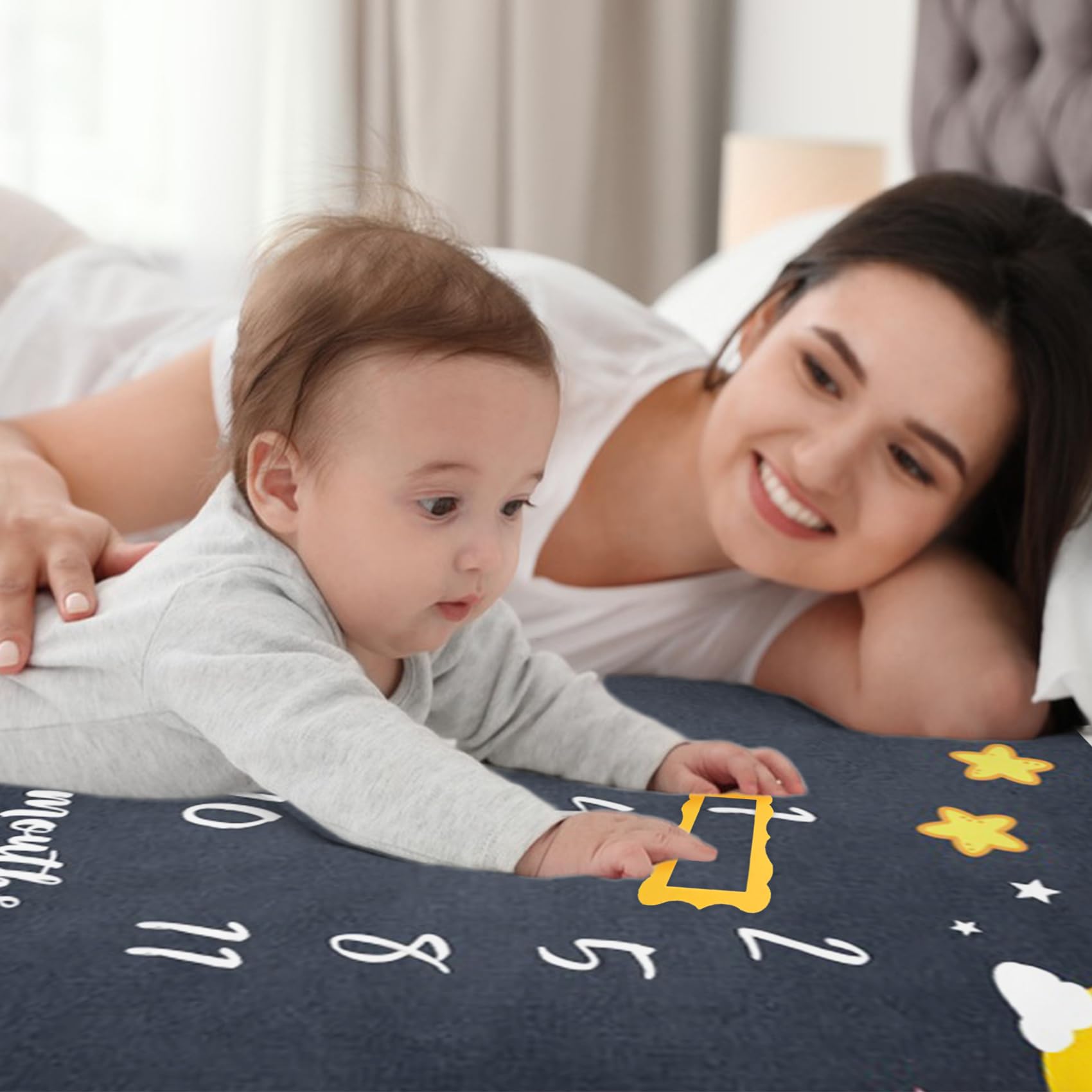 CSFOTO Baby Milestone Blanket soft plush texture for gentle baby touch.