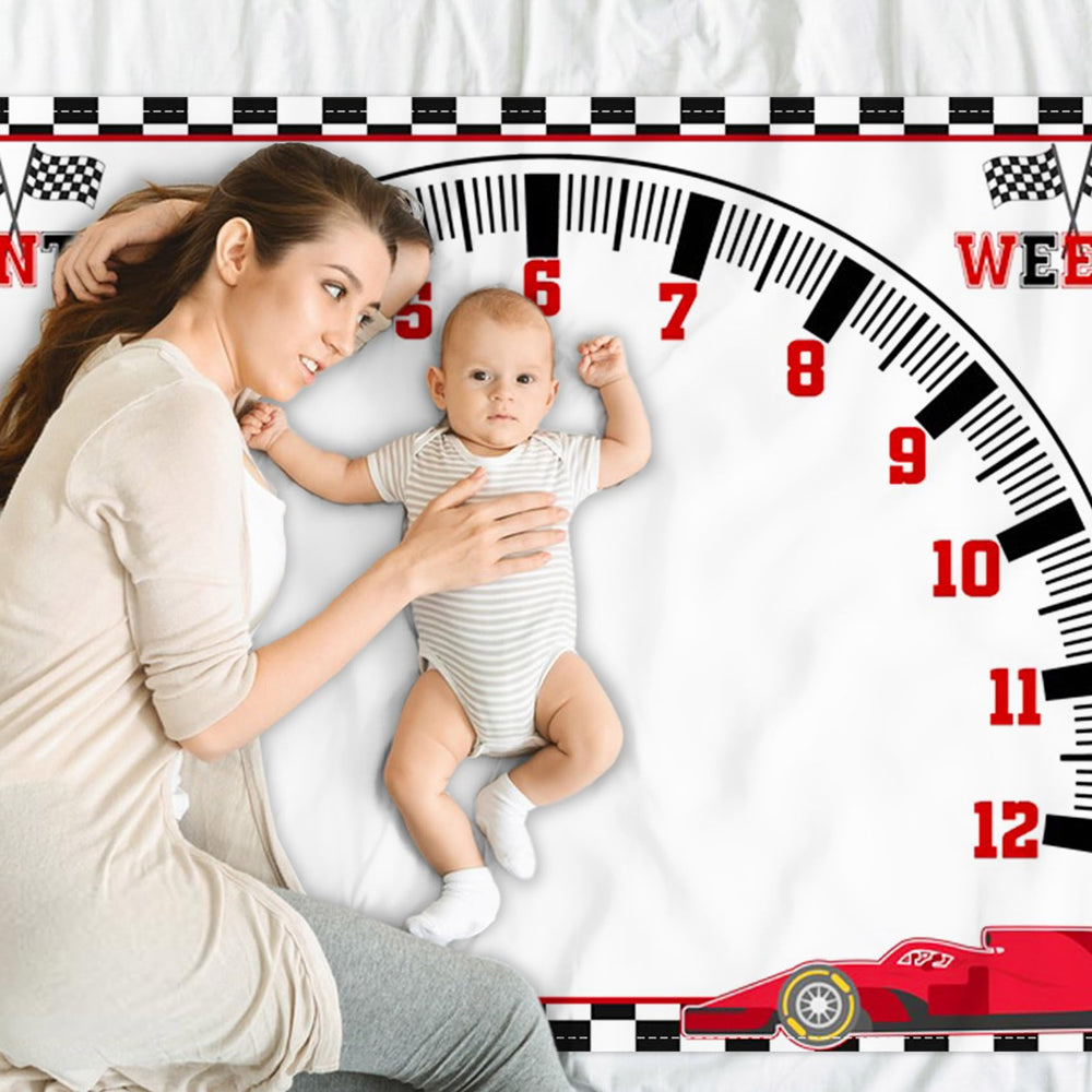 CSFOTO Racing Car backdrop ideal for newborn milestone photos.