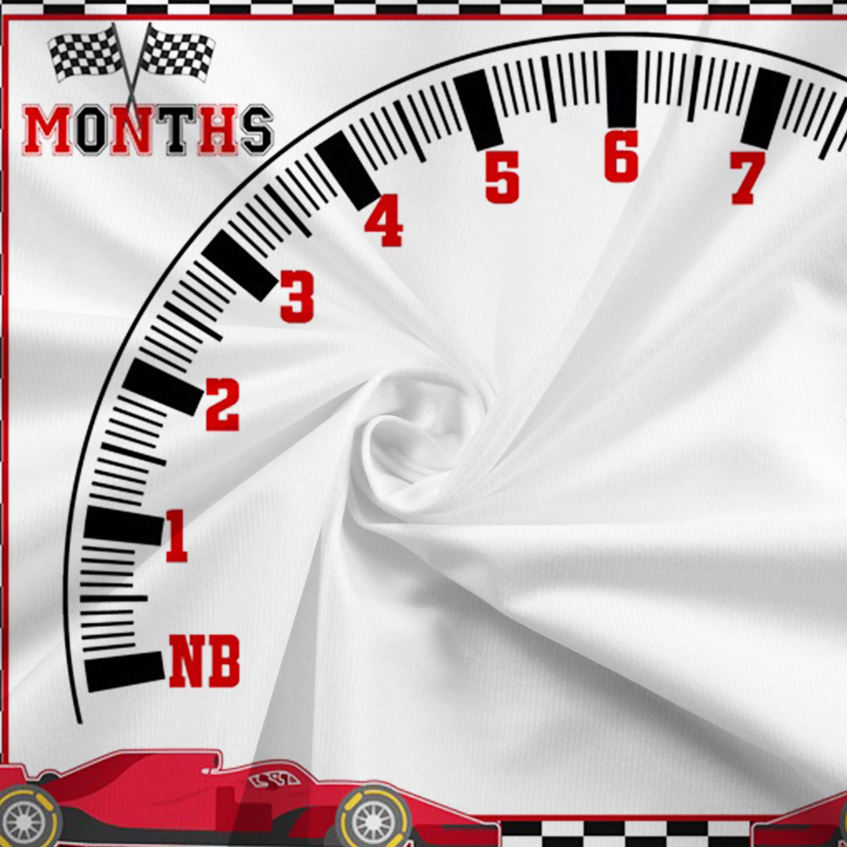 CSFOTO Racing Car milestone blanket close-up shows soft plush fabric for baby comfort.