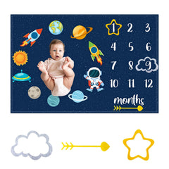 CSFOTO Space Baby Milestone Blanket astronaut backdrop ideal for newborn photos