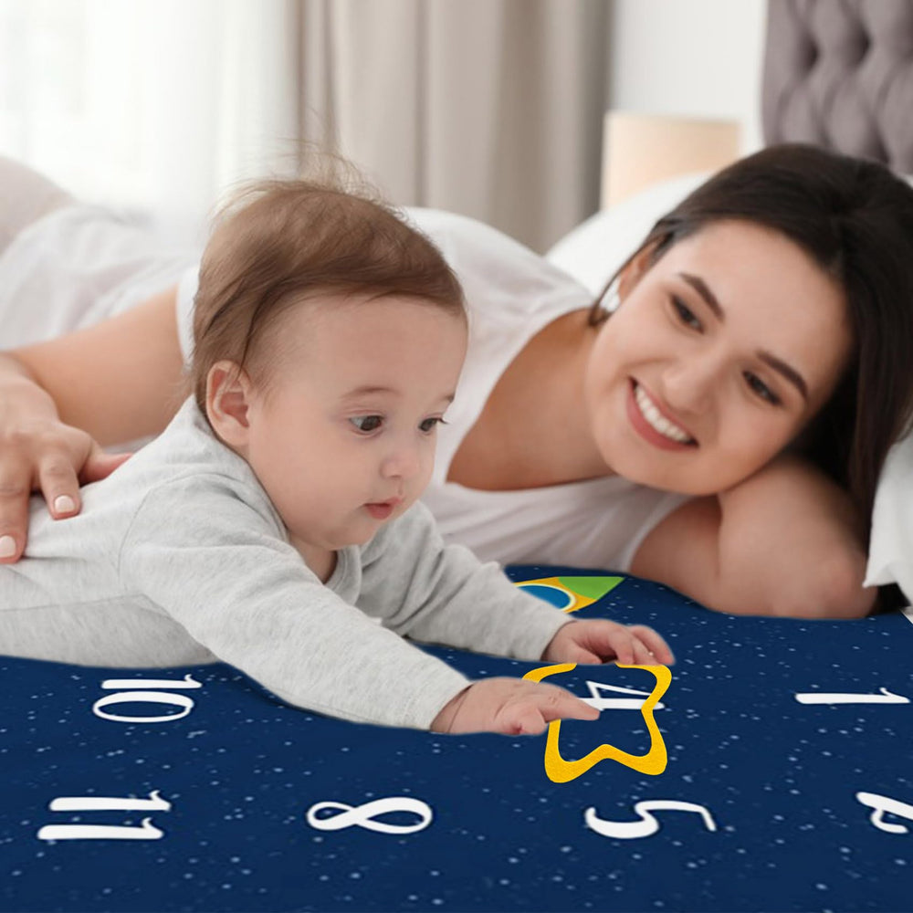 CSFOTO Space Baby Milestone Blanket frames detail enhances milestone shots