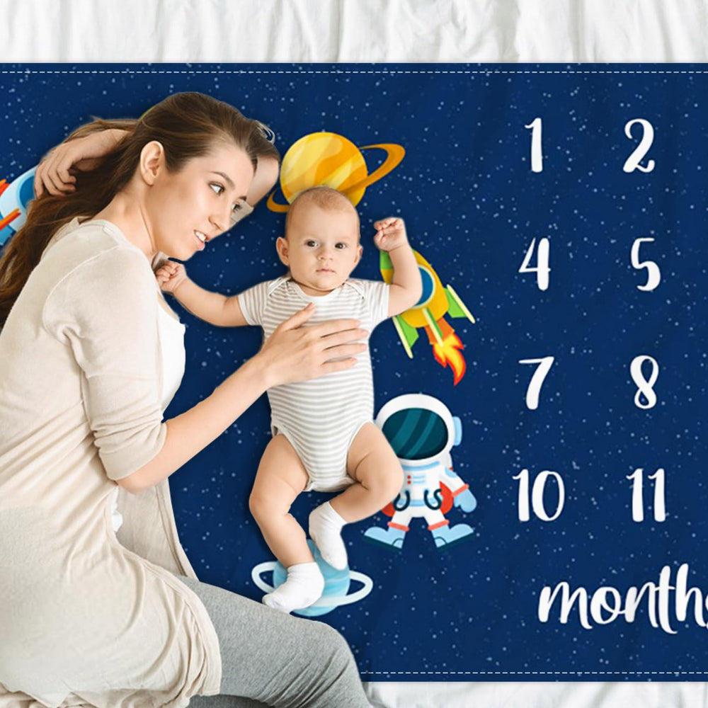 CSFOTO Space Baby Milestone Blanket playmat and photography backdrop versatility