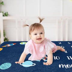 CSFOTO Space Baby Milestone Blanket washable and quick-drying for easy care