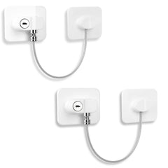 CTEOUNPT fridge lock rectangle white pack enables simple, no-drill security for cabinets.