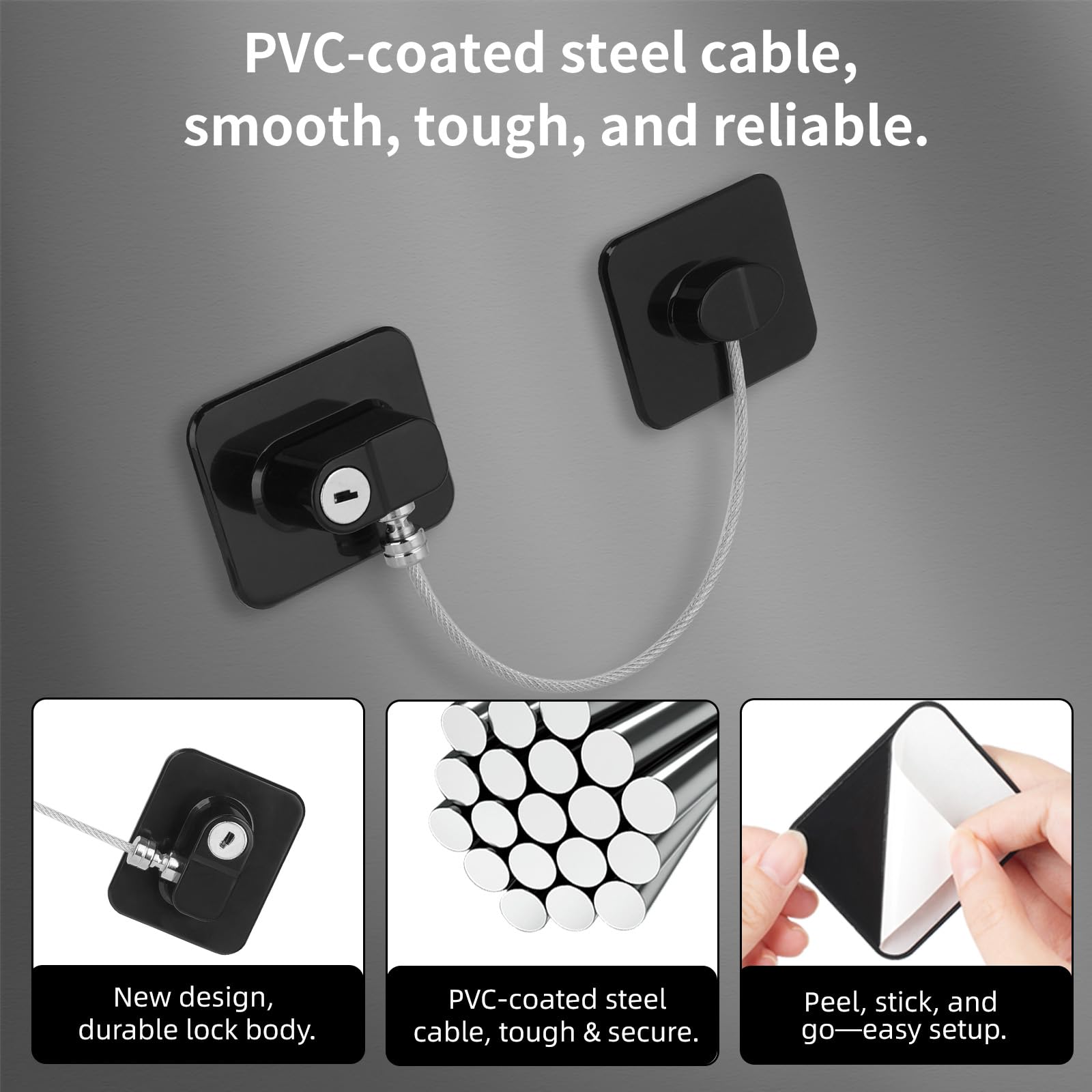 CTEOUNPT fridge lock close-up mechanism, durable key system for reliable access
