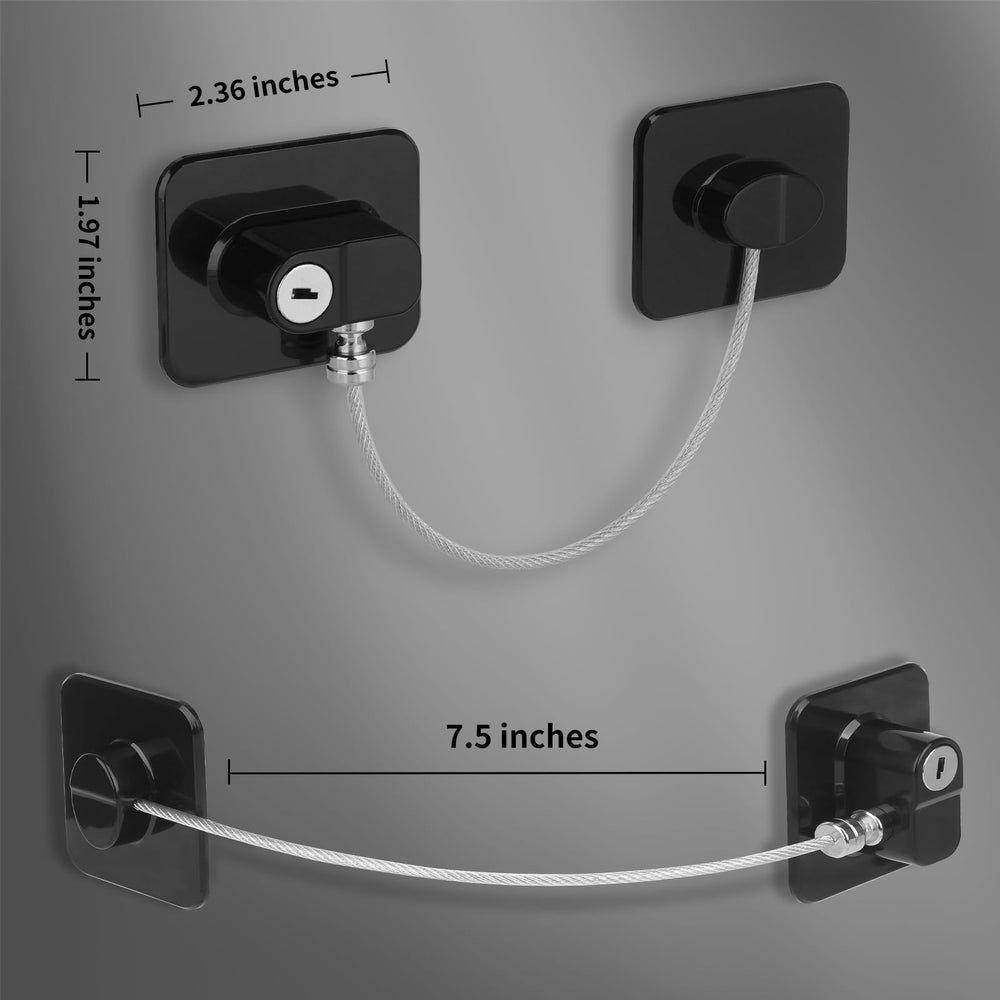 CTEOUNPT fridge lock, side view, slim profile blends with furniture while keeping items private