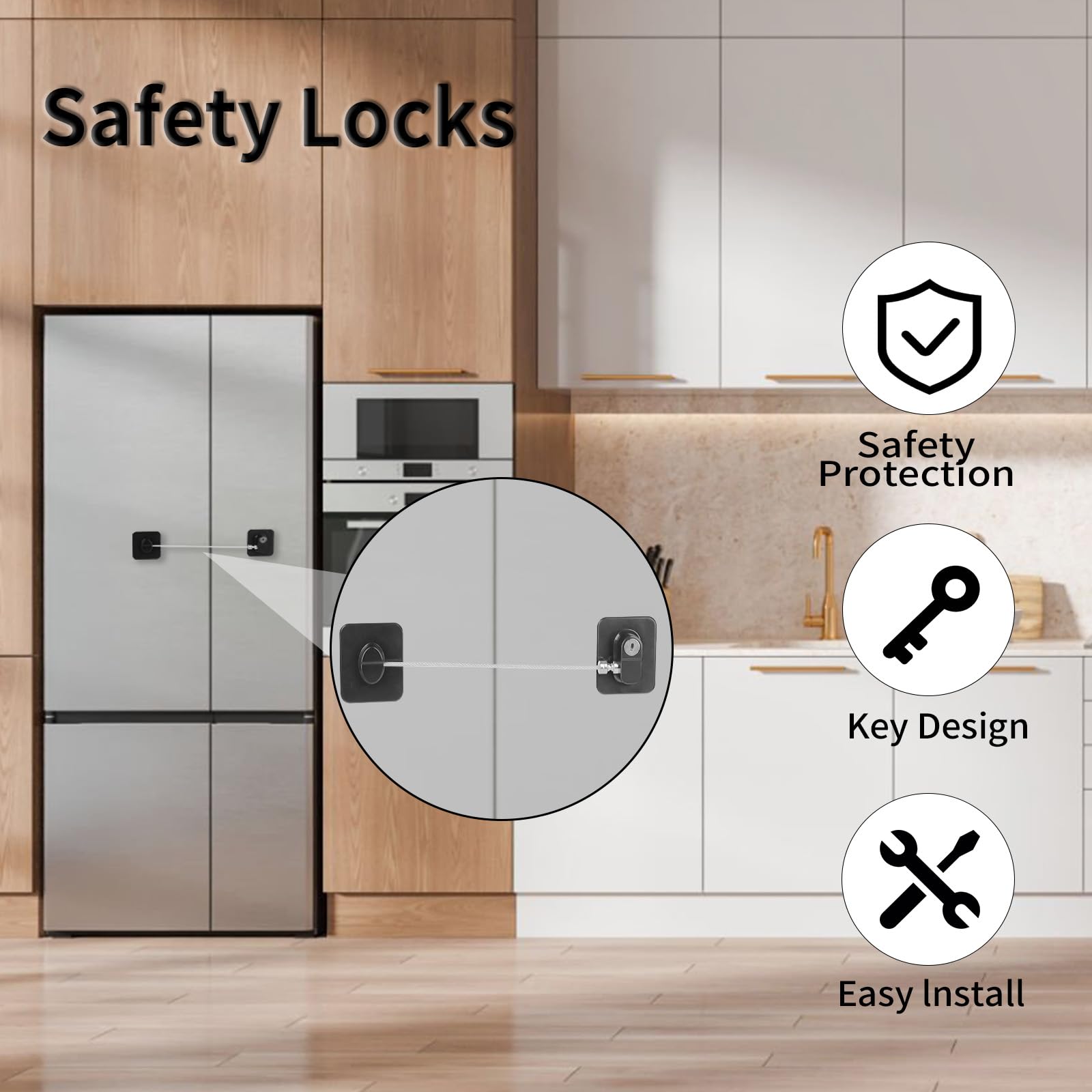CTEOUNPT rectangle black lock on cabinets and drawers for privacy