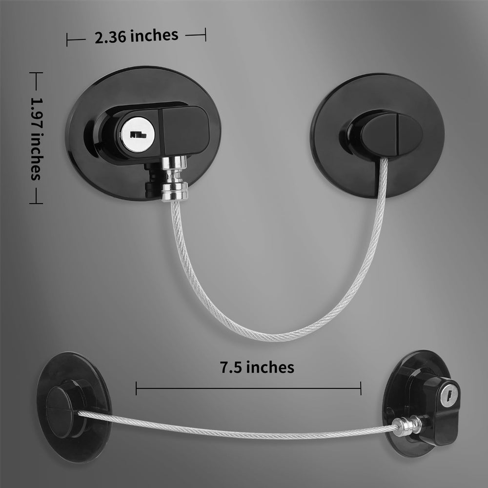 CTEOUNPT fridge lock oval black with adhesive backing for damage-free installation.