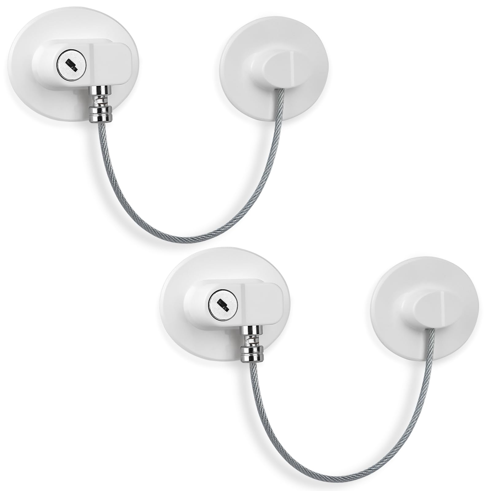 CTEOUNPT fridge lock oval white pack1 demonstrates discreet, reliable privacy on a fridge.