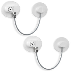 CTEOUNPT fridge lock oval white pack1 demonstrates discreet, reliable privacy on a fridge.