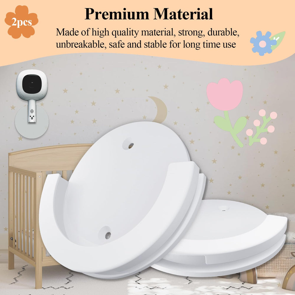 Durable white material ensures sturdy, long-lasting wall mounting.