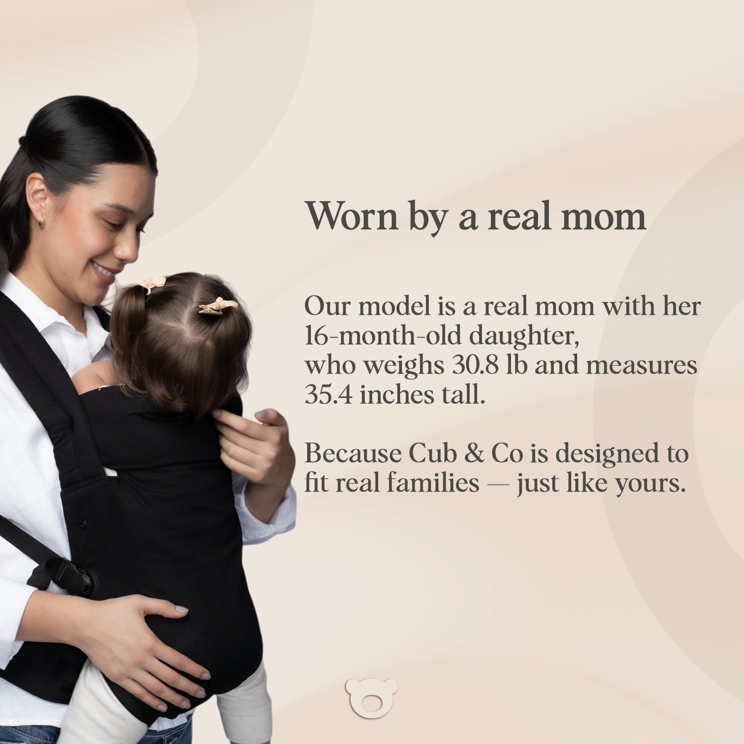 Cub & Co ergonomic baby carrier breathable fabric closeup benefits cooling comfort