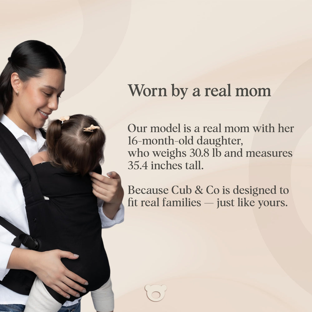 Cub & Co ergonomic baby carrier breathable fabric closeup benefits cooling comfort