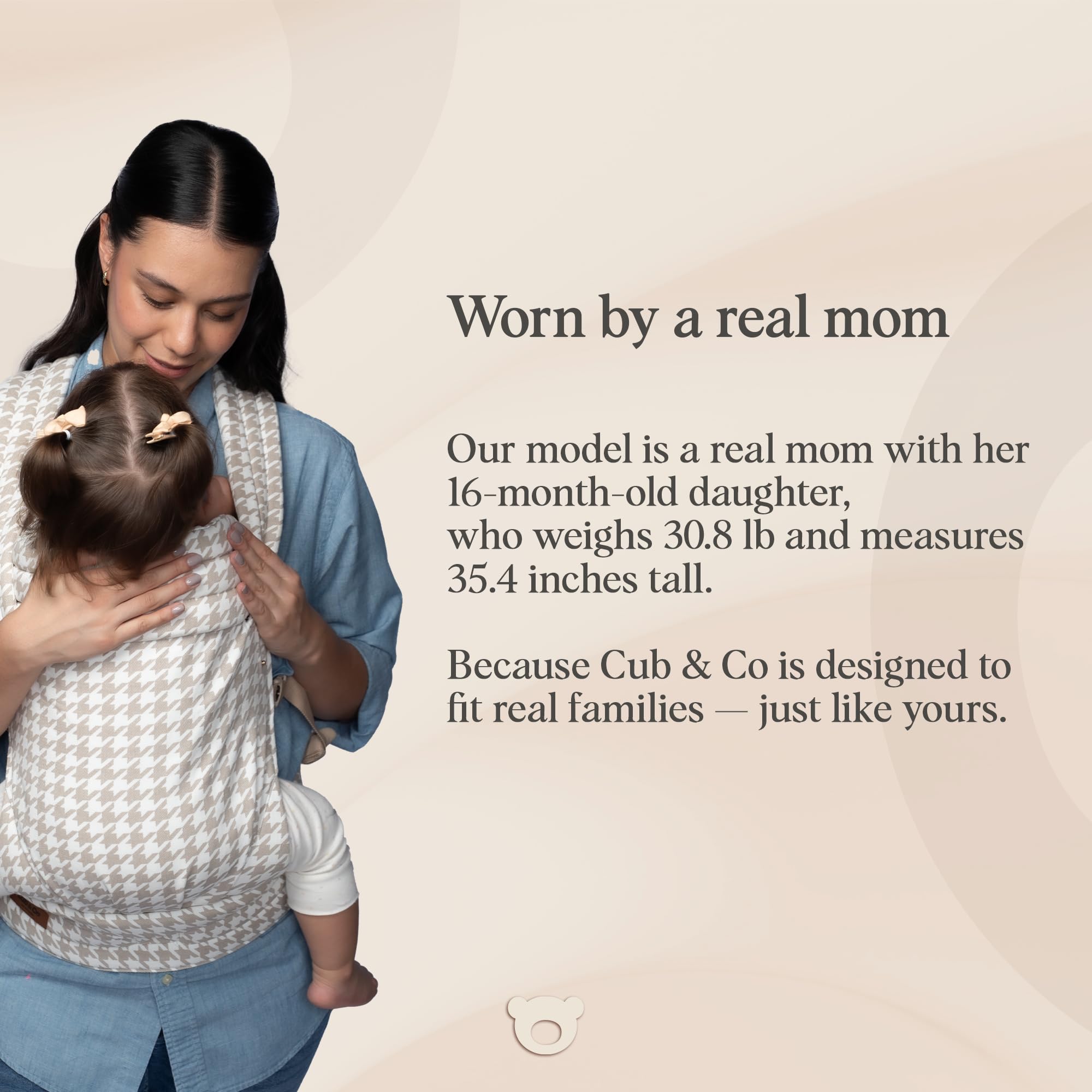 Cub & Co Ergonomic Baby Carrier breathable fabric keeps baby and caregiver cool