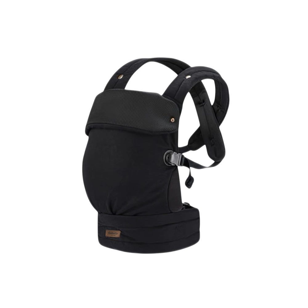 Cub & Co ergonomic baby carrier front view showing adjustable straps for comfortable wear