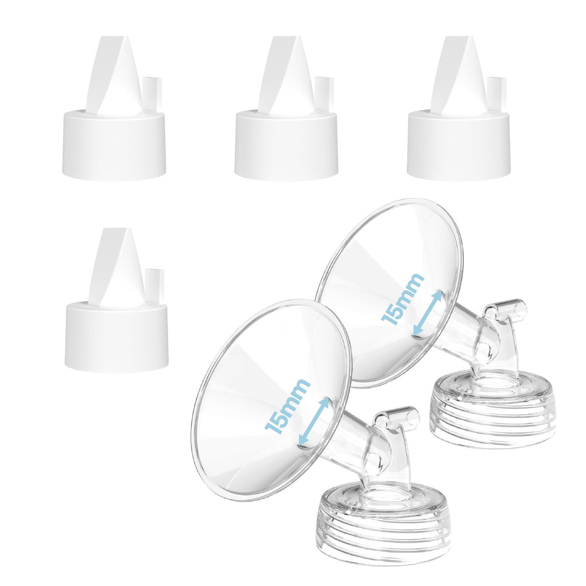 CubCare Spectra flange inserts 15mm front view for comfortable pumping.