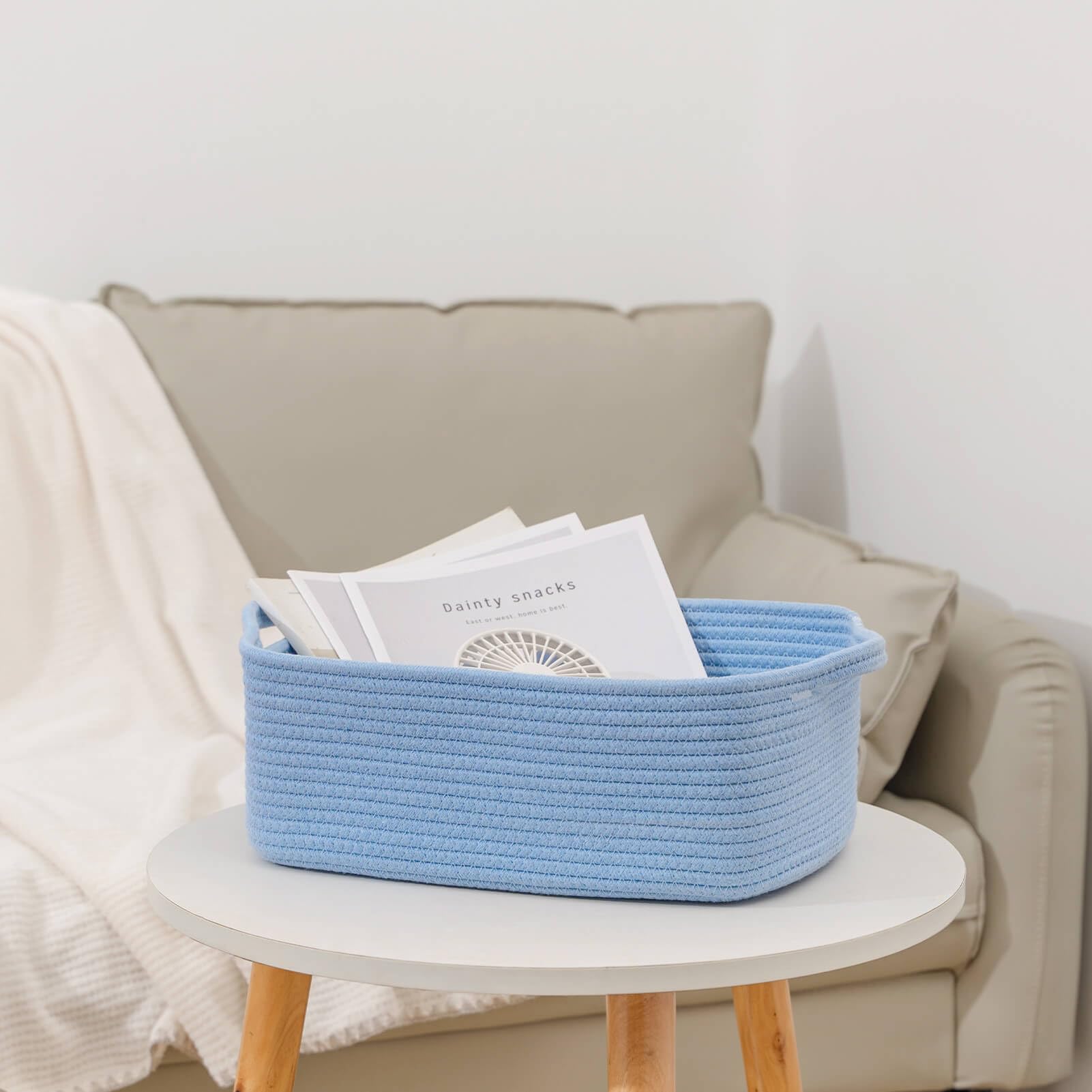 CubesLand blue storage basket adds chic decor while keeping spaces tidy.