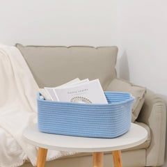CubesLand blue storage basket adds chic decor while keeping spaces tidy.