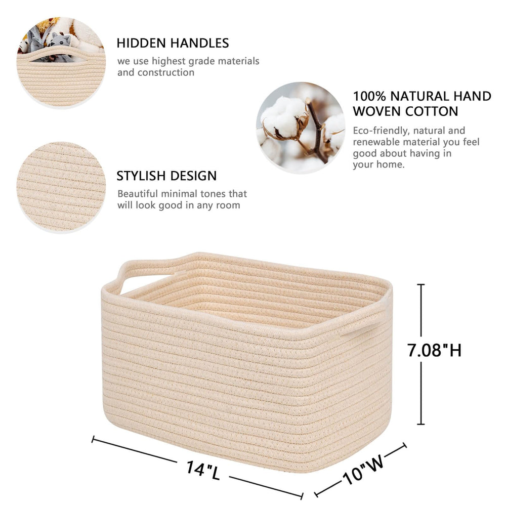 CubesLand cotton rope bin shows soft texture and sturdy storage.