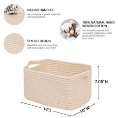 CubesLand cotton rope bin shows soft texture and sturdy storage.