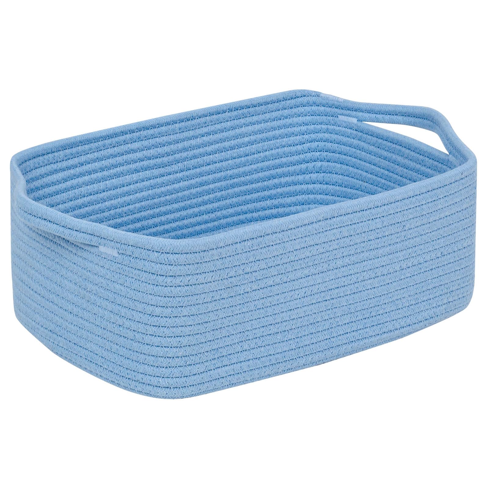 CubesLand cute and durable small cotton rope basket in rectangular shape for organization.
