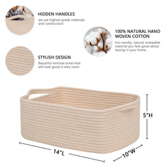 CubesLand rope basket with handles for easy pull from cubbies and shelves.