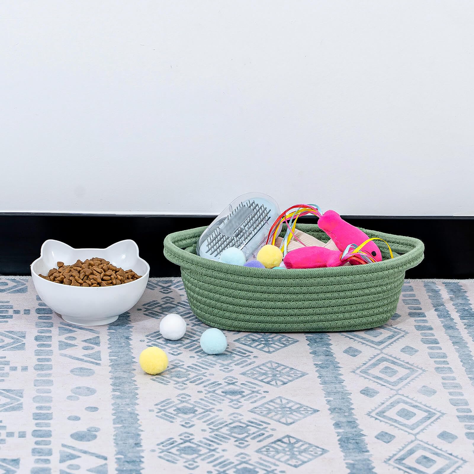 CubesLand small cotton rope basket set5 green decor adds style and storage