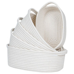 CubesLand small woven rope basket assembly on a shelf for sturdy storage.