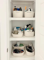 CubesLand nesting rope baskets neatly stacked to save space.