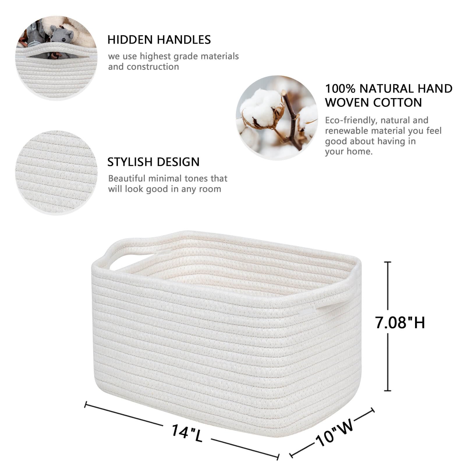 CubesLand closet storage basket demonstrates organized clothes and soft rope texture.