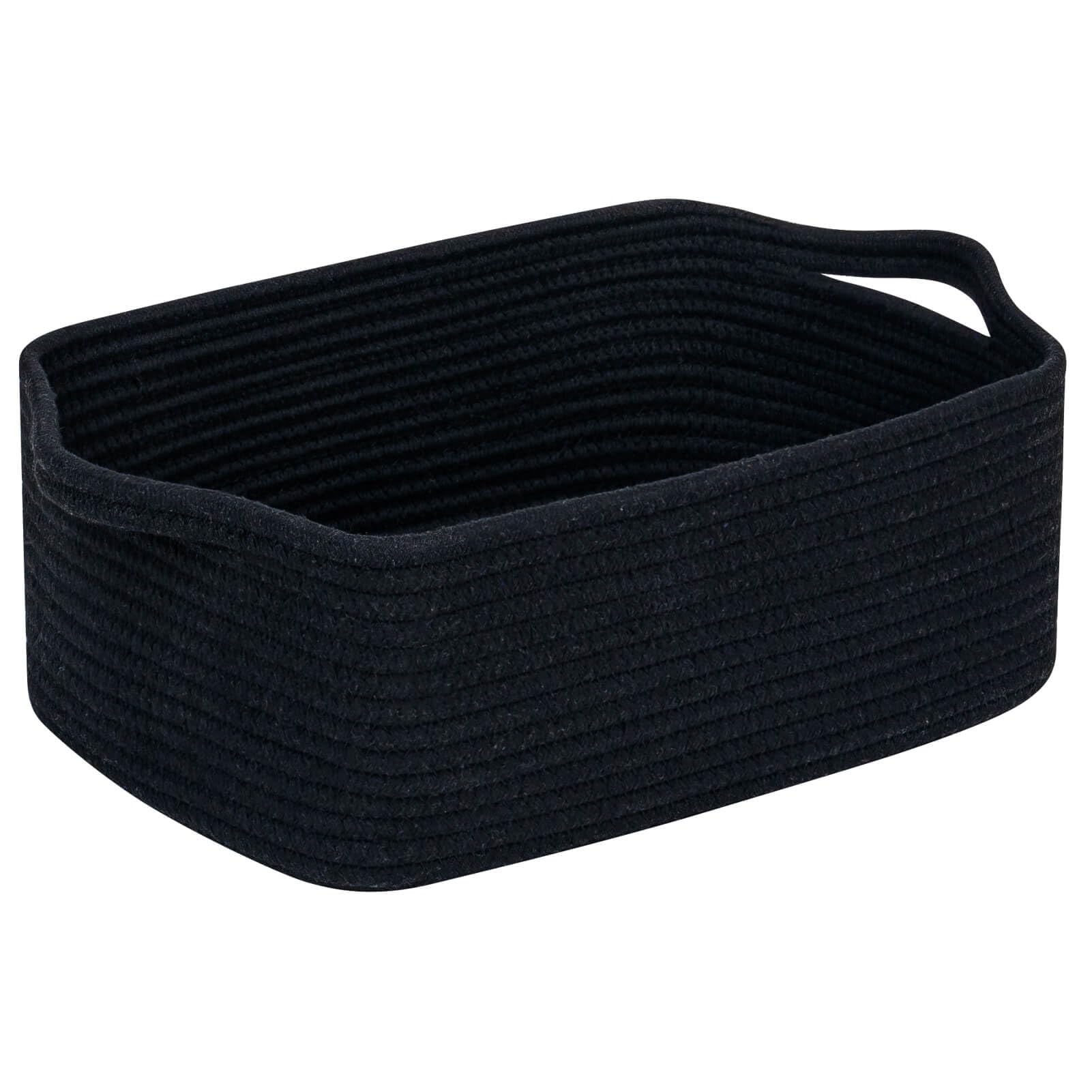 CubesLand cotton rope basket 14x10x5in, ideal nursery toy storage.