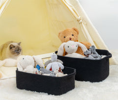 CubesLand cotton rope basket soft texture that stands up on its own.