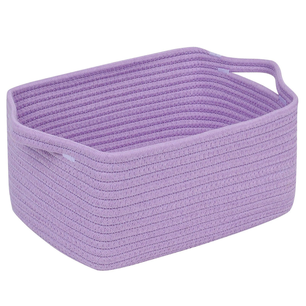 CubesLand cube storage organizer basket purple, front view, ideal for tidy shelves