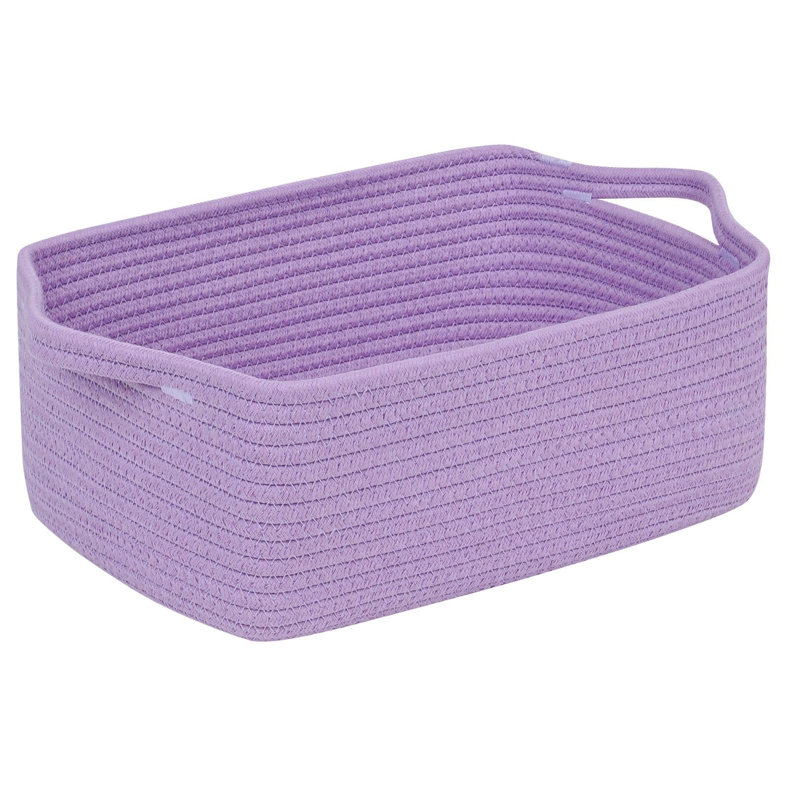 CubesLand cute purple basket front view ideal for toy storage on shelves.
