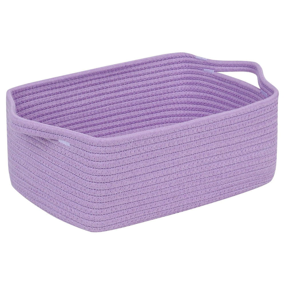 CubesLand cute purple basket front view ideal for toy storage on shelves.