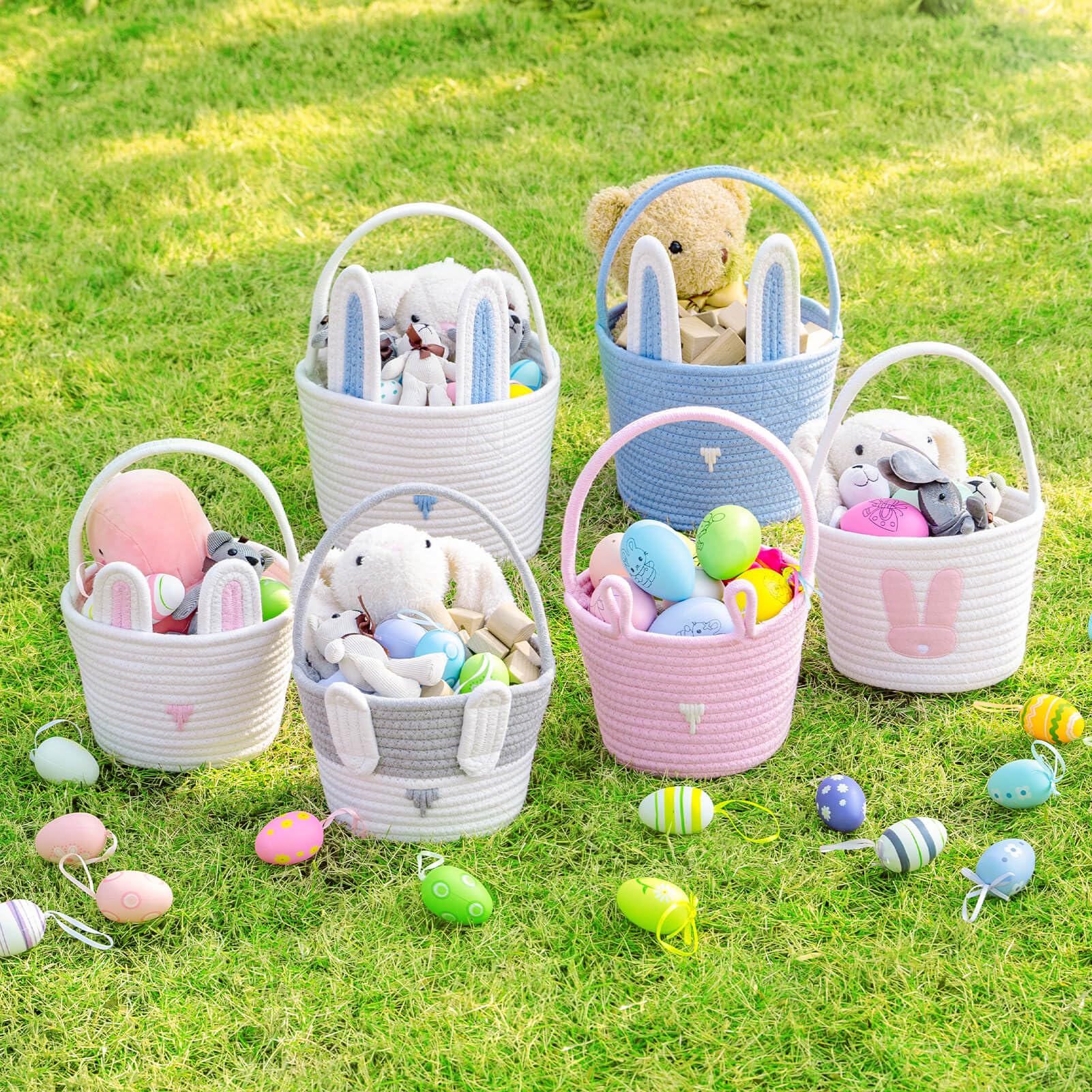 CubesLand Easter basket stability highlights durable, hand-woven construction for reliable egg-hunt use.