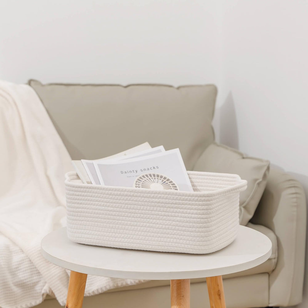 CubesLand small cotton rope basket in a room decor context for neutral style