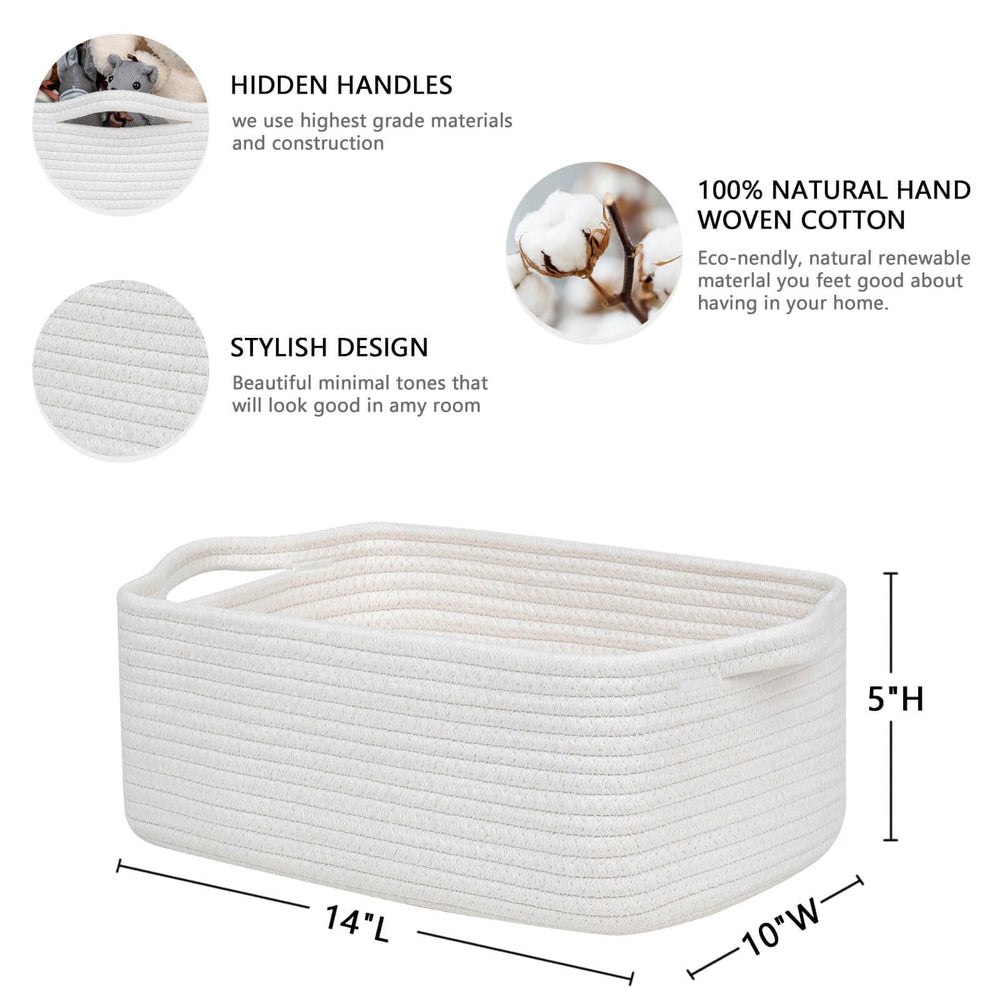 CubesLand small cotton rope basket handle close-up highlights easy access