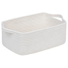 CubesLand small cotton rope basket front view shows sturdy rectangular storage