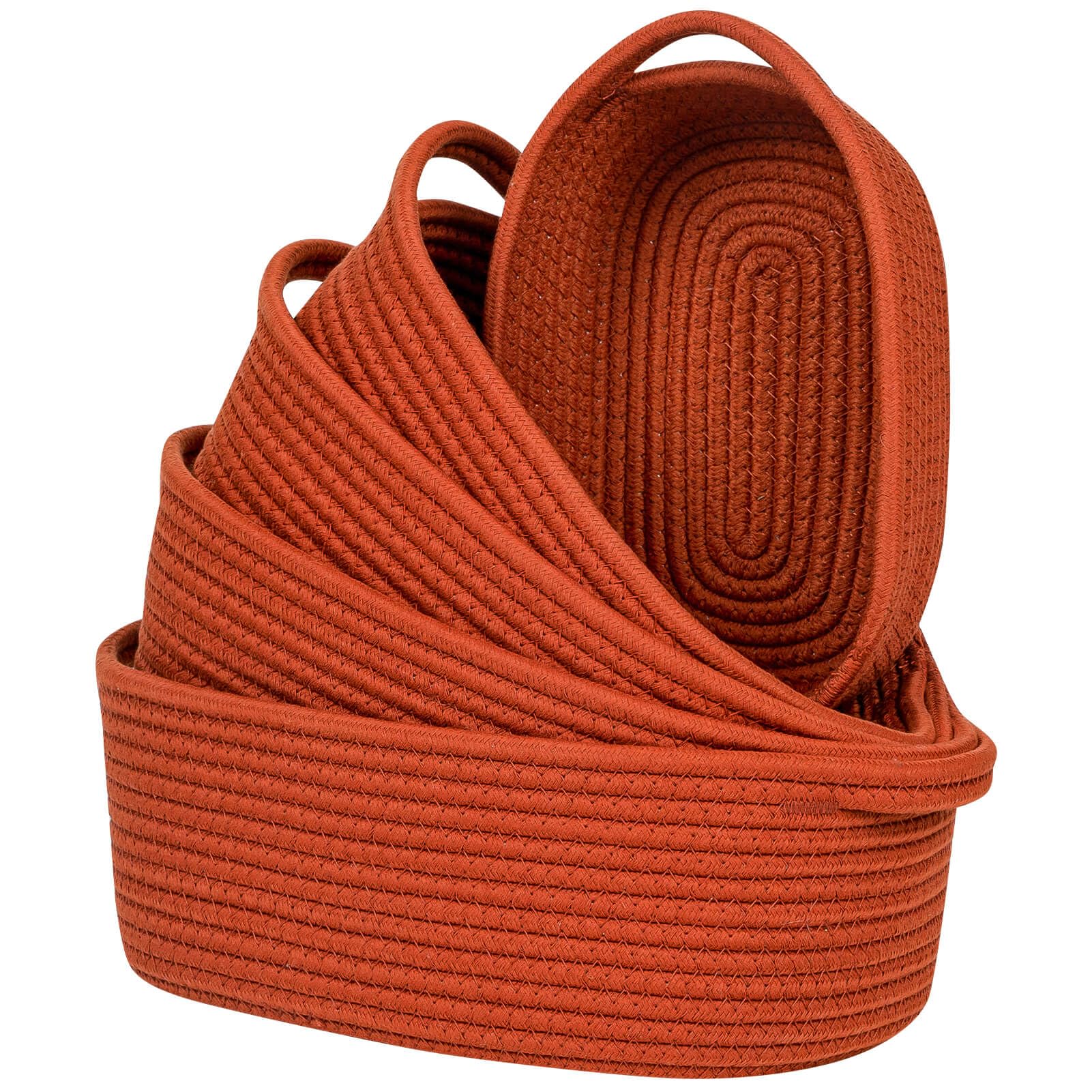 CubesLand small cotton rope basket set 5 on shelf for clutter-free storage
