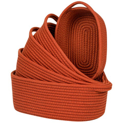 CubesLand small cotton rope basket set 5 on shelf for clutter-free storage