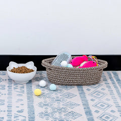 CubesLand close-up of the woven cotton rope texture for natural decor.